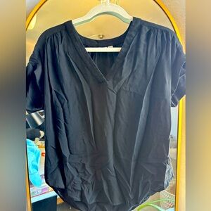 GAP Black Split neck Blouse size M